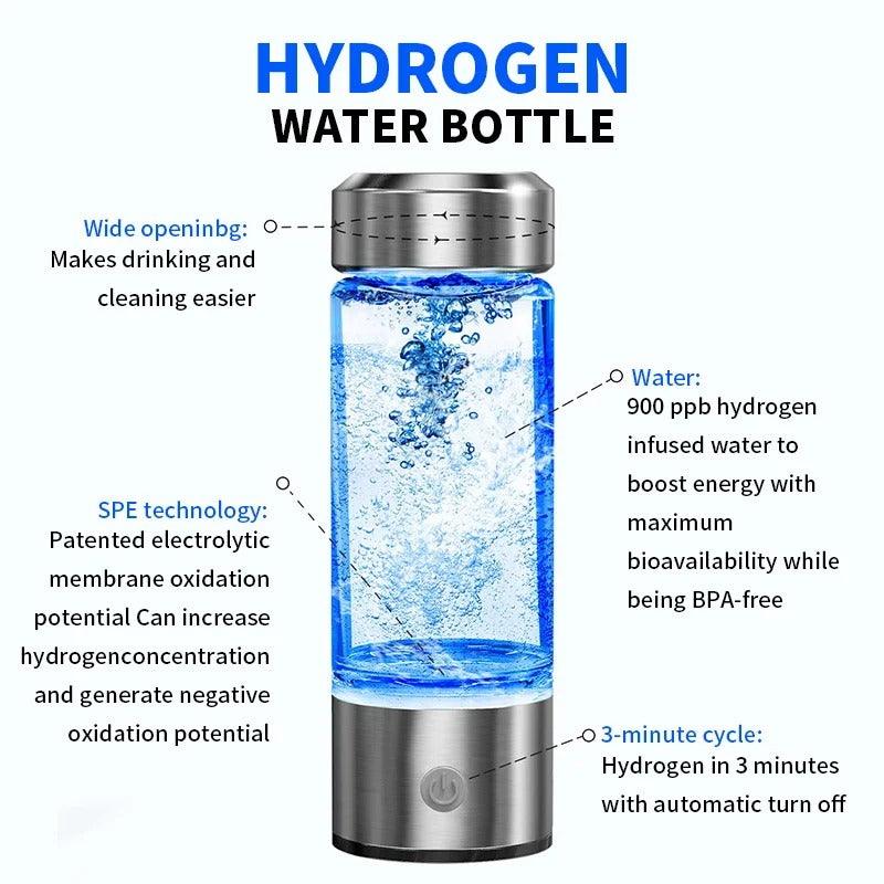 Hydrogen-Rich Water Cup Portable Electric Hydrogen Rich Water Generator Bottle Titanium Quality Filter Healthcare Water Cup USB - ROYAL TRENDS This hydrogen-rich water cup offers a portable solution for improving overall health. With an electric hydrogen-rich water generator and premium titanium filter, it produces clean, high-quality drinking water. The USB charging option adds convenience for on-the-go use. Experience the benefits of hydrogen-rich water with this innovative product. 