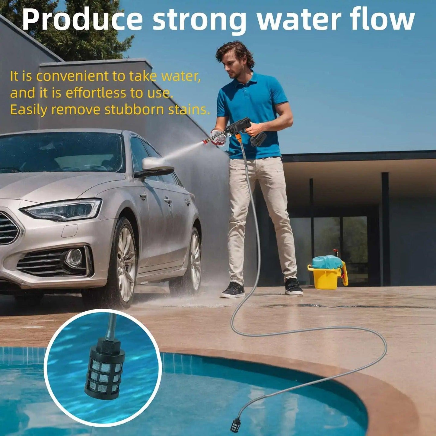 Cordless High Pressure Car Wash Washer Gun Foam Generator 1200mAh Car Water Gun Spray Cleaner Car Washing Machine - ROYAL TRENDS Introducing the Cordless High Pressure Car Wash Washer Gun Foam Generator, a revolutionary car washing machine that uses a powerful 1200mAh battery for a convenient, cord-free experience. With its high pressure water gun and foam generator, it sprays cleaner for a thorough and efficient car wash. Say goodbye to traditional, time-consuming methods. 