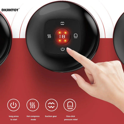 Electric Vacuum Cupping Therapy machine Heating Suction Cup Device Body Scraping Massager - ROYAL TRENDS Experience the therapeutic benefits of Electric Vacuum Cupping Therapy with our state-of-the-art Heating Suction Cup Device. This versatile machine offers both cupping and body scraping techniques, providing an effective and relaxing massaging experience. Enjoy the healing effects of increased blood flow and reduced muscle tension. 