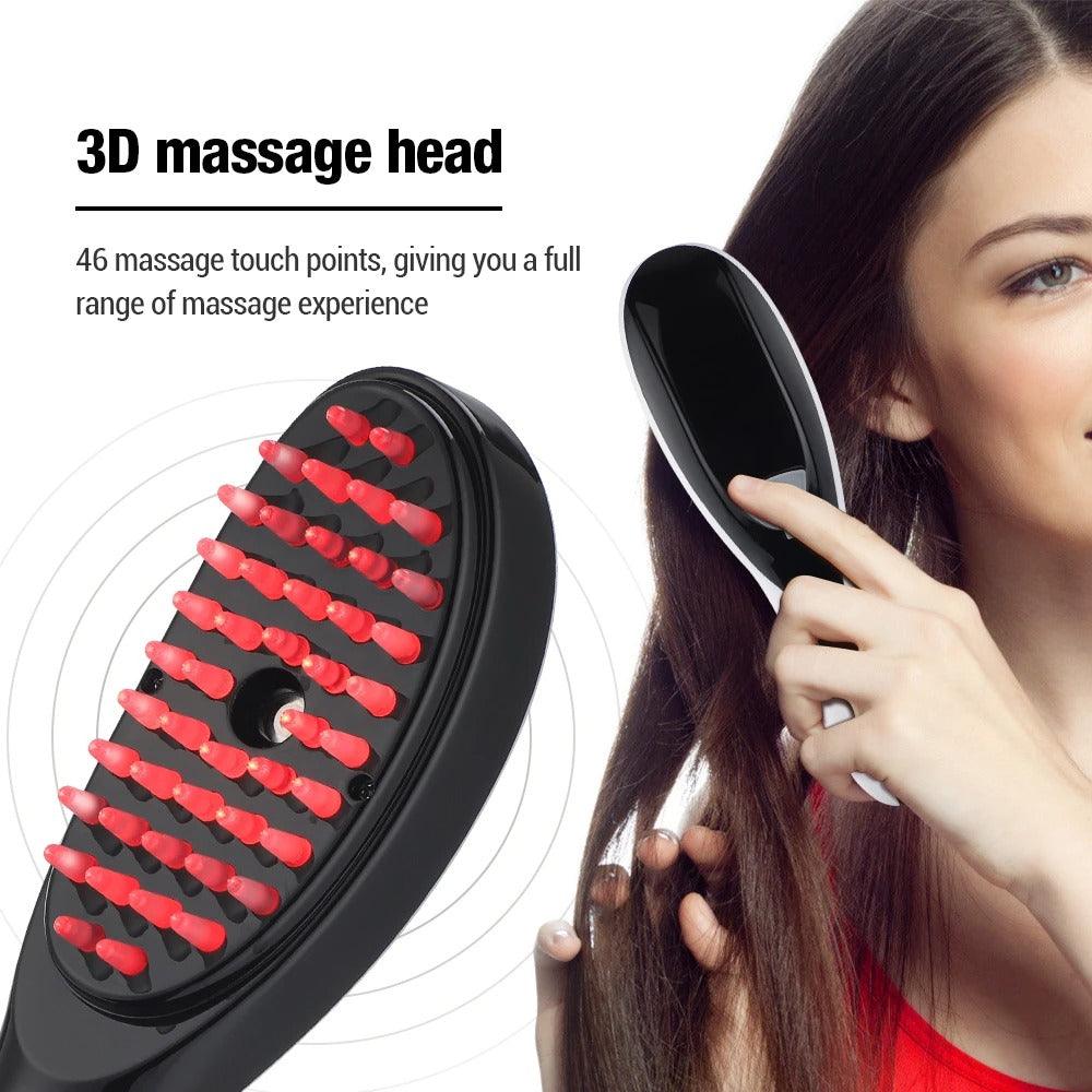 Electric Spray Massage Comb Hair Growth Vibration Head Massager Brush LED Anti Hair Loss Scalp Liquid Medicine Atomizing Comb - ROYAL TRENDS This Electric Spray Massage Comb is designed to promote hair growth and prevent hair loss. With vibration technology, it provides a soothing scalp massage while also atomizing liquid medicine for maximum absorption. LED lights add an extra touch of relaxation. Say goodbye to hair loss and hello to healthy, beautiful hair. 