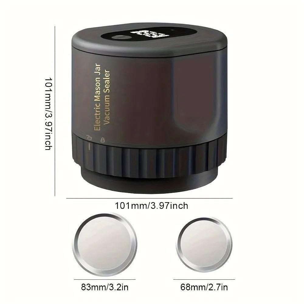 Electric Mason Jar Vacuum Sealer, Cordless Vacuum Sealer Kit for Wide-Mouth and Regular-Mouth Mason Jars Fermentation with Mason - ROYAL TRENDS Effortlessly preserve your fermented foods and spices with our Electric Mason Jar Vacuum Sealer. This cordless vacuum sealer kit is compatible with both wide-mouth and regular-mouth Mason jars, making it the perfect addition to your kitchen. Say goodbye to mold and spoilage with this easy-to-use and efficient sealer. 