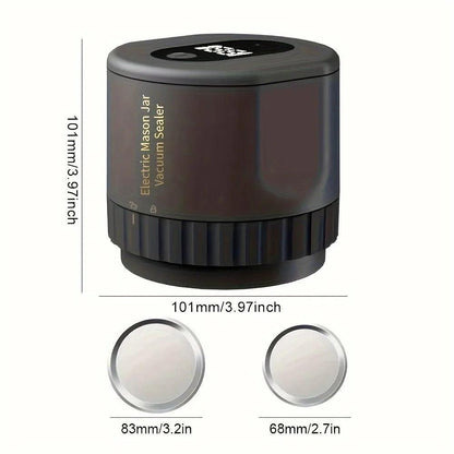 Electric Mason Jar Vacuum Sealer, Cordless Vacuum Sealer Kit for Wide-Mouth and Regular-Mouth Mason Jars Fermentation with Mason - ROYAL TRENDS Effortlessly preserve your fermented foods and spices with our Electric Mason Jar Vacuum Sealer. This cordless vacuum sealer kit is compatible with both wide-mouth and regular-mouth Mason jars, making it the perfect addition to your kitchen. Say goodbye to mold and spoilage with this easy-to-use and efficient sealer. 