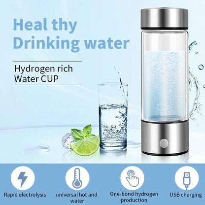 Hydrogen-Rich Water Cup Portable Electric Hydrogen Rich Water Generator Bottle Titanium Quality Filter Healthcare Water Cup USB - ROYAL TRENDS This hydrogen-rich water cup offers a portable solution for improving overall health. With an electric hydrogen-rich water generator and premium titanium filter, it produces clean, high-quality drinking water. The USB charging option adds convenience for on-the-go use. Experience the benefits of hydrogen-rich water with this innovative product. 