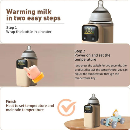 Rechargeable Portable Bottle Warmer with Fast Charging Cordless Milk Warmer with Temperature Control for Traveling Camping Home - ROYAL TRENDS Introducing the ultimate solution for on-the-go parents - the Rechargeable Portable Bottle Warmer. This cordless milk warmer features fast charging for quick heating and temperature control for precise milk warming. Ideal for traveling, camping, or at home use. Keep your baby's milk warm and ready anytime, anywhere with our innovative bottle warmer. 