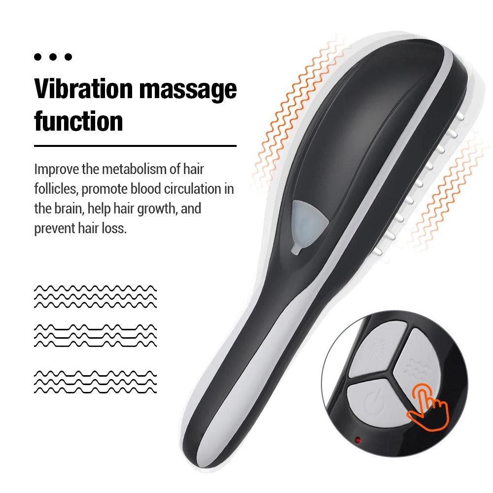 Electric Spray Massage Comb Hair Growth Vibration Head Massager Brush LED Anti Hair Loss Scalp Liquid Medicine Atomizing Comb - ROYAL TRENDS This Electric Spray Massage Comb is designed to promote hair growth and prevent hair loss. With vibration technology, it provides a soothing scalp massage while also atomizing liquid medicine for maximum absorption. LED lights add an extra touch of relaxation. Say goodbye to hair loss and hello to healthy, beautiful hair. 