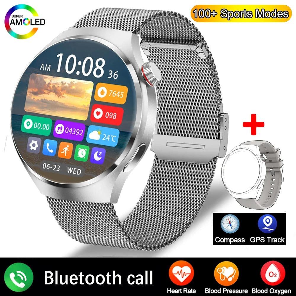 New GPS GT4 Pro NFC Smart Watch Men 360*360 AMOLED HD Screen Heart rate Bluetooth Call IP68 Waterproof Man Smartwatch For HUAWEI