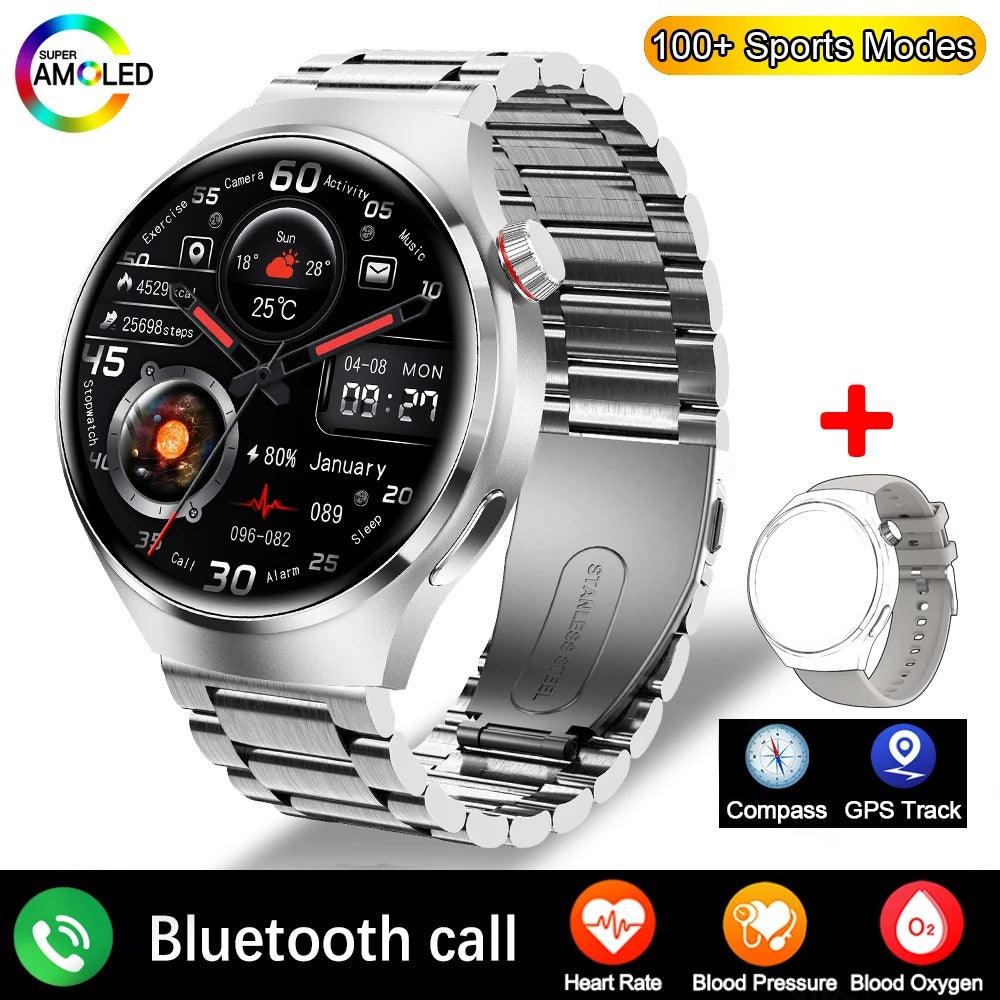 New GPS GT4 Pro NFC Smart Watch Men 360*360 AMOLED HD Screen Heart rate Bluetooth Call IP68 Waterproof Man Smartwatch For HUAWEI