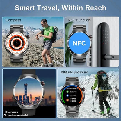 New GPS GT4 Pro NFC Smart Watch Men 360*360 AMOLED HD Screen Heart rate Bluetooth Call IP68 Waterproof Man Smartwatch For HUAWEI