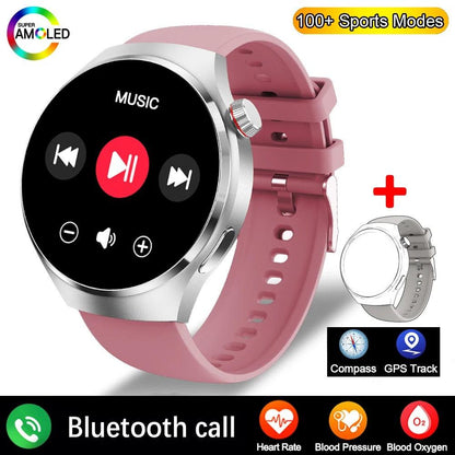 New GPS GT4 Pro NFC Smart Watch Men 360*360 AMOLED HD Screen Heart rate Bluetooth Call IP68 Waterproof Man Smartwatch For HUAWEI