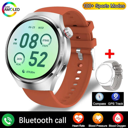 New GPS GT4 Pro NFC Smart Watch Men 360*360 AMOLED HD Screen Heart rate Bluetooth Call IP68 Waterproof Man Smartwatch For HUAWEI