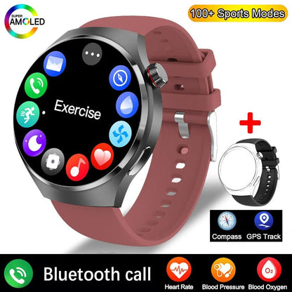 New GPS GT4 Pro NFC Smart Watch Men 360*360 AMOLED HD Screen Heart rate Bluetooth Call IP68 Waterproof Man Smartwatch For HUAWEI