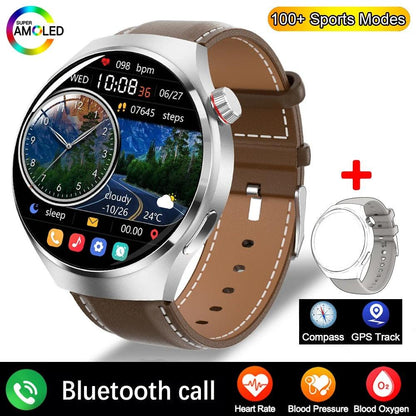 New GPS GT4 Pro NFC Smart Watch Men 360*360 AMOLED HD Screen Heart rate Bluetooth Call IP68 Waterproof Man Smartwatch For HUAWEI